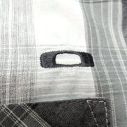 Chemise Oakley M Gris Carreaux 100% Coton Manches Courtes Logo Brodé