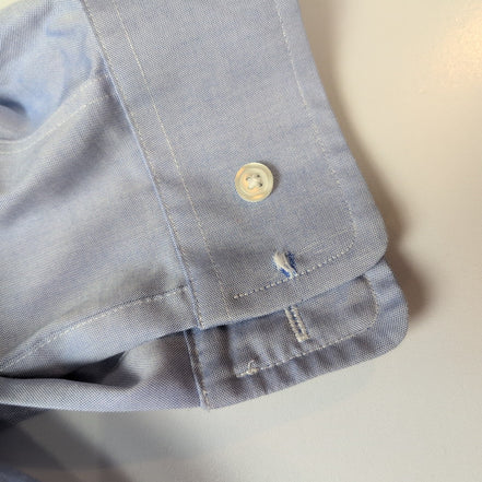Chemise Eddie Bauer XL Bleu Uni 100% Coton Poche Manches Longues