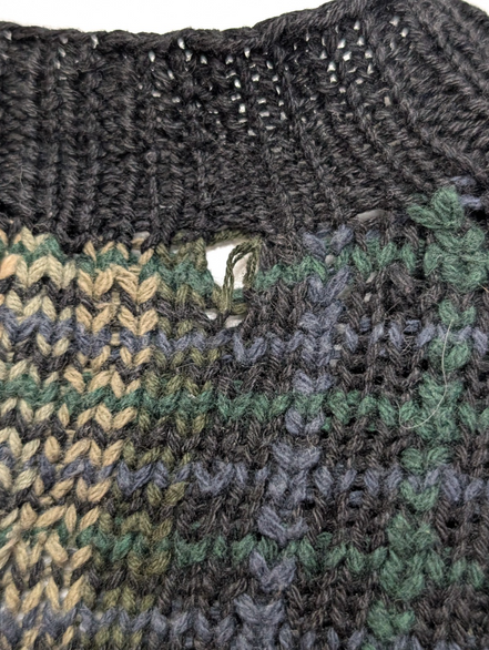 Pull Fait Main Vtg Polo Sport Ralph Lauren Col V Carreaux Bleu/Vert Lin Coton L