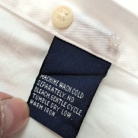 Chemise Nautica vintage col pointe L blanche coton logo brodé rare manches long