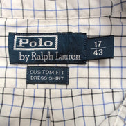 Chemise Polo Ralph Lauren XL Custom Fit Carreaux Bleu Noir Logo Coton