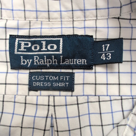 Chemise Polo Ralph Lauren XL Custom Fit Carreaux Bleu Noir Logo Coton