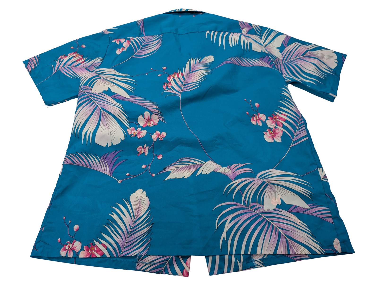 Chemise hawaïenne Helena's Made in Hawaii USA turquoise taille L #698h