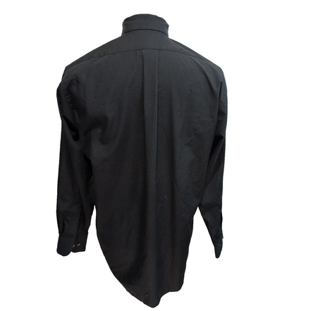 Chemise Van Heusen M L Noire Unie Popeline Poche manches longues
