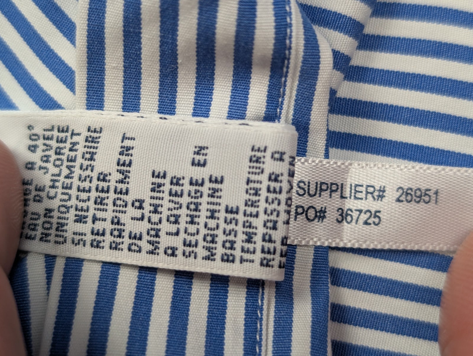 Chemise Ralph Lauren bleue à rayures longue logo jaune taille L Long #2497