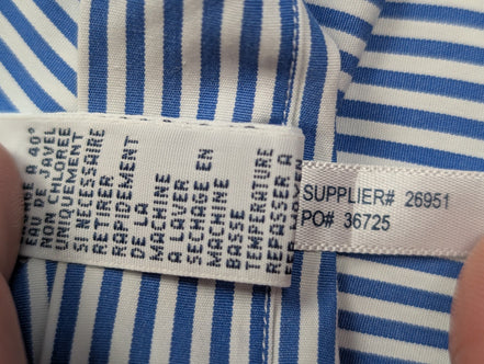 Chemise Ralph Lauren bleue à rayures longue logo jaune taille L Long #2497