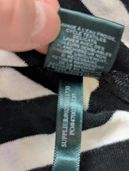 Marinière LAUREN Ralph Lauren M rayures noir blanc manches 3/4 zip doré