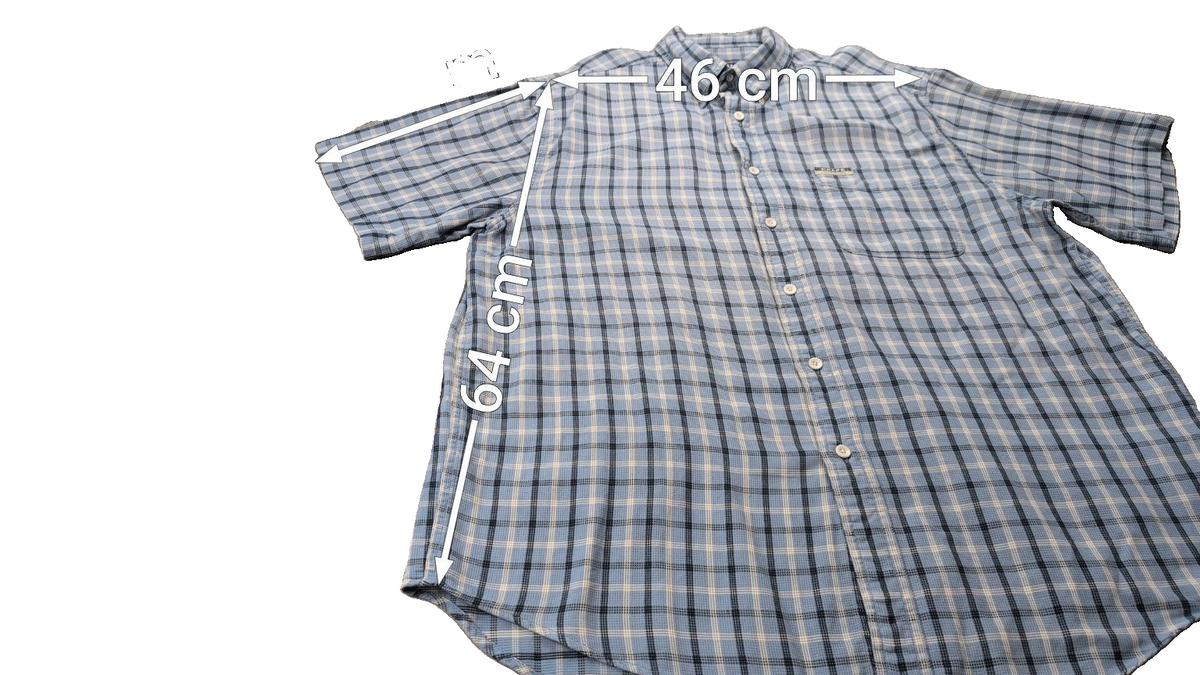 Chemise manches courtes Chaps Ralph Lauren L carreaux shirt button down bleu