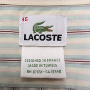 Chemise Lacoste XXL Blanc Cassé Rayures Bordeaux Bleu Poche manches longues
