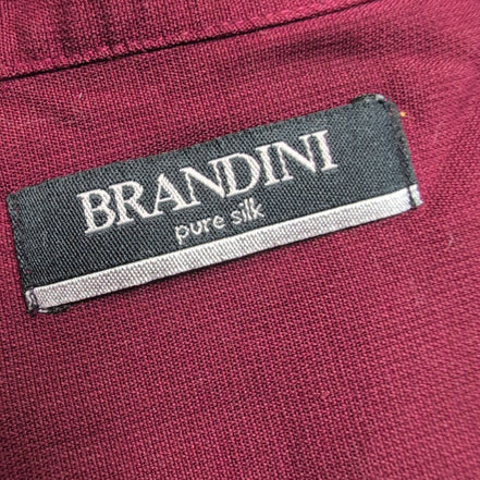 Chemise Hawaïenne Brandini Soie Bordeaux Boutons effet Coquillage L