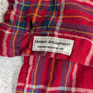 Modern Amusement Veste Surchemise Polaire Sherpa Carreaux Rouge L Hiver |255S