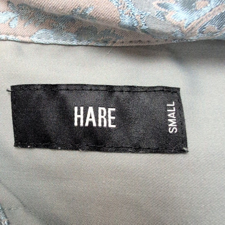 Chemise HARE S Vert Pâle Col Motif Satiné Manches Courtes Japon