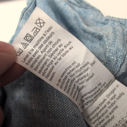 Chemise J.Crew Mercantile M Bleu Chiné Unie 100% Lin Manches Longues