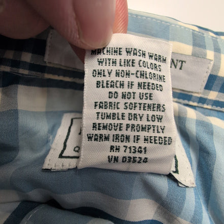 Chemise L.L Bean bleue à carreaux taille L #124e