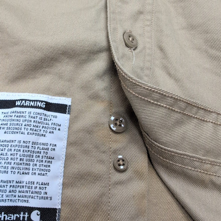 Chemise Carhartt FR 3XL Beige Neuve Étiquette Workwear manches longues