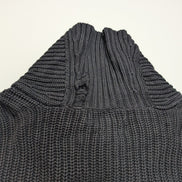 Pull chaud Polo Ralph Lauren Épais Noir Col Boutonné Coudières Taille S