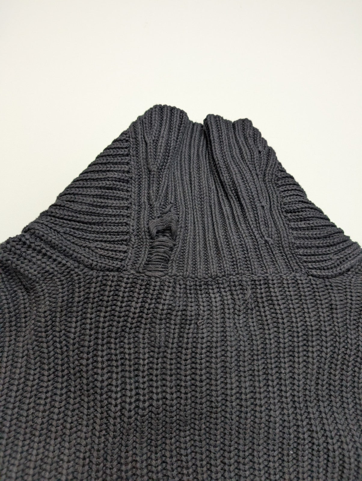 Pull chaud Polo Ralph Lauren Épais Noir Col Boutonné Coudières Taille S