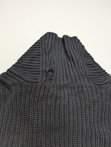 Pull chaud Polo Ralph Lauren Épais Noir Col Boutonné Coudières Taille S