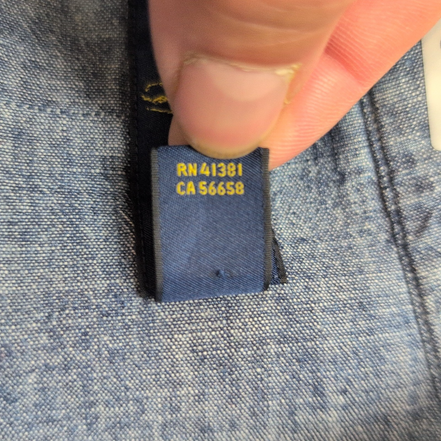 Chemise Ralph Lauren L Bleu Effet Jean Coton Logo Bleu manches longues