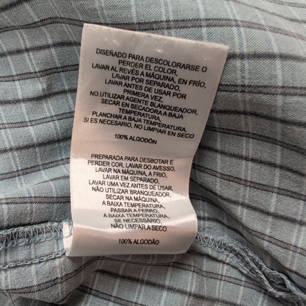 Chemise Columbia Vert Pâle Petits Carreaux Taille XL 100% Coton Manches courtes