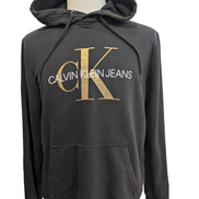 Sweat à Capuche Calvin Klein Noir - Logo Or & Blanc - Taille M