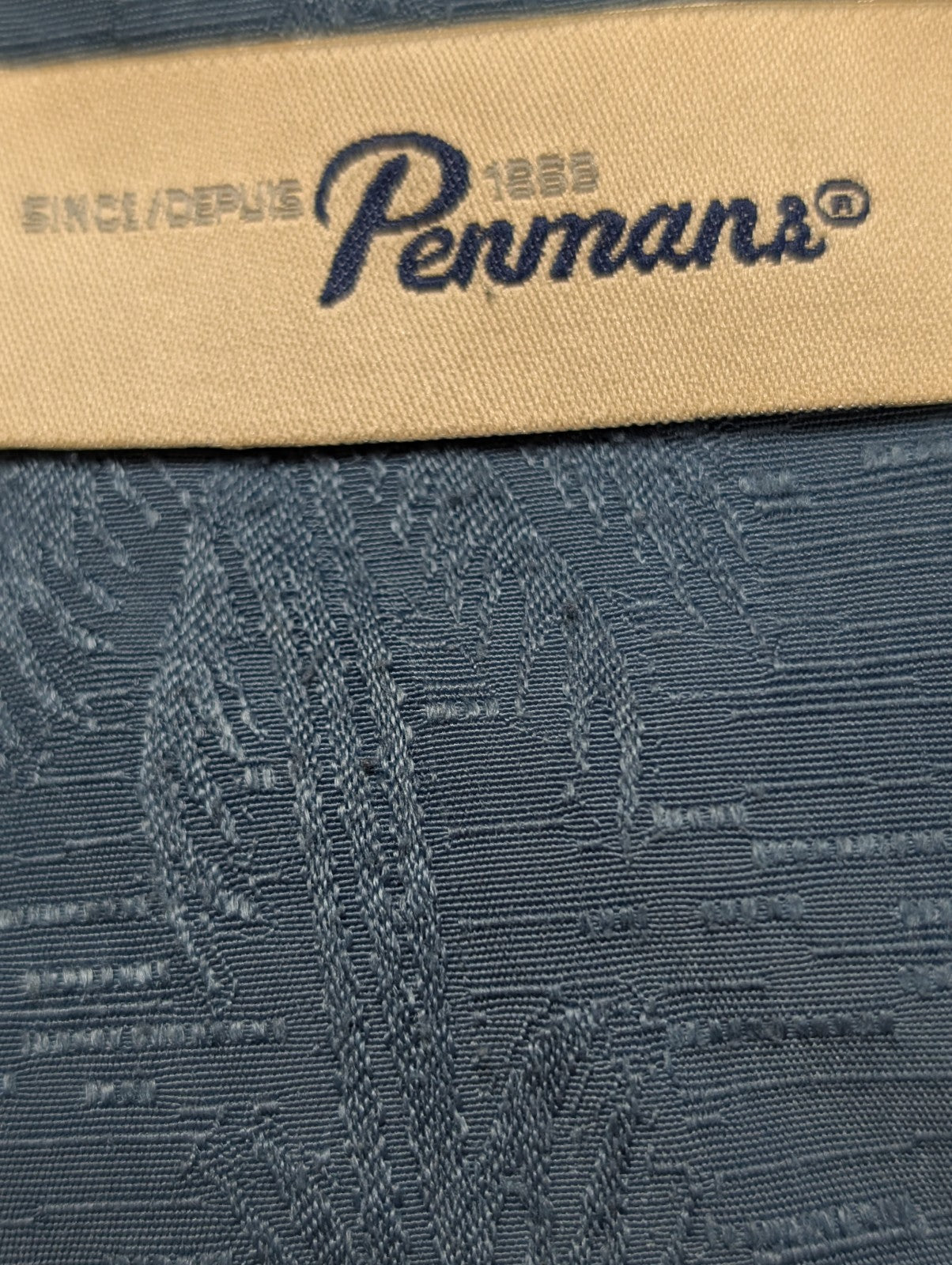 Chemise Hawaïenne Penmans Bleu Zinc - Motifs Palmiers en Relief - XL