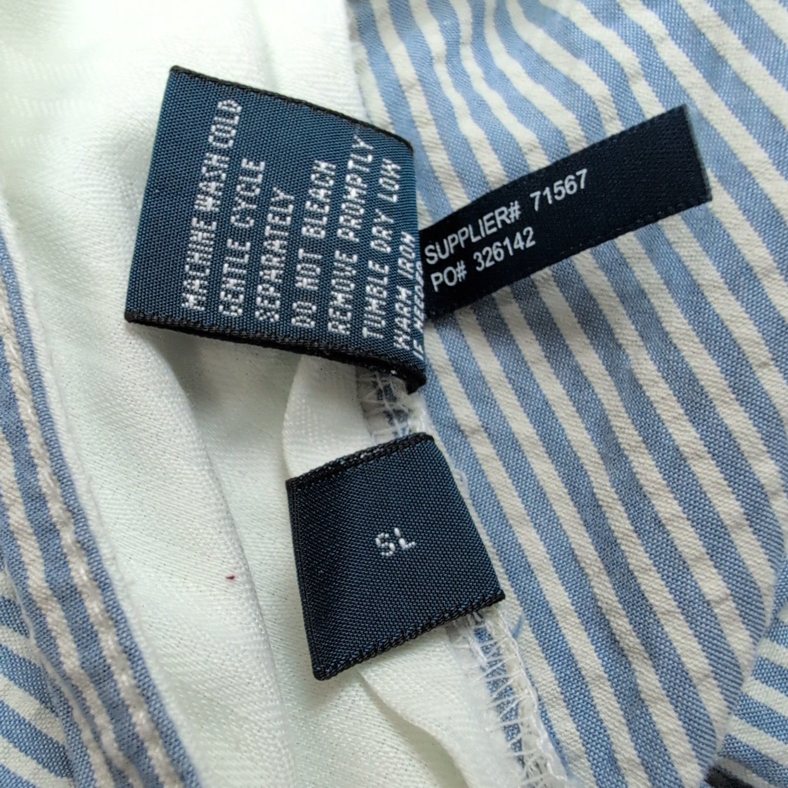 Pantalon Chino Polo Ralph Lauren W40 L32 Seersucker Rayé Bleu