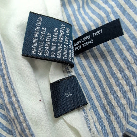 Pantalon Chino Polo Ralph Lauren W40 L32 Seersucker Rayé Bleu