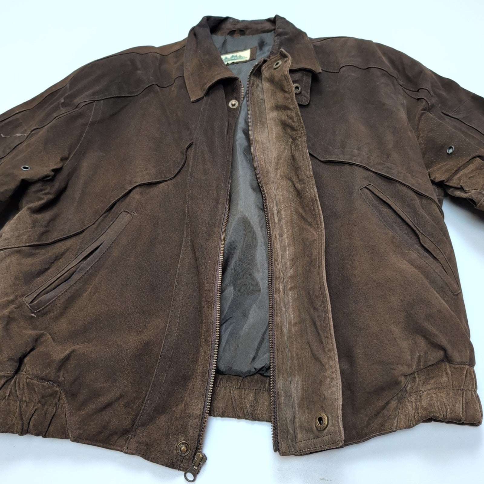 Blouson cuir nubuck marron Timber Trail taille L #32c