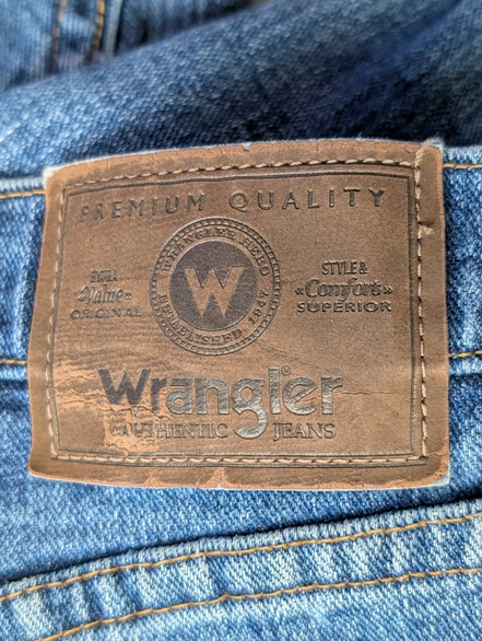 Jean Wrangler Homme Vintage Bleu W35 L29 Denim Épais Stretch Robuste Confort