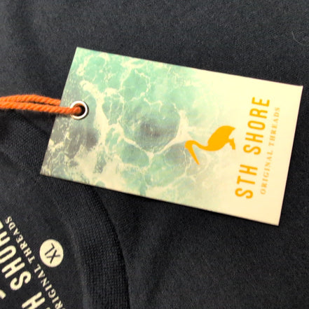 T-shirt STH Shore XL Bleu Marine Surf Logo Dos Neuf avec Étiquette