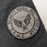 Blouson Schott NYC Vintage M Sherpa Cuir Laine USMC Style Harrington