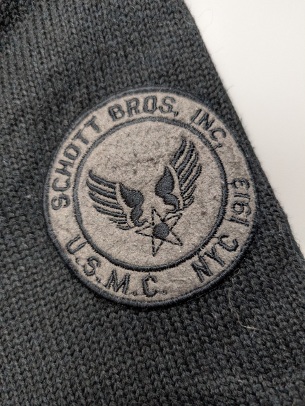 Blouson Schott NYC Vintage M Sherpa Cuir Laine USMC Style Harrington