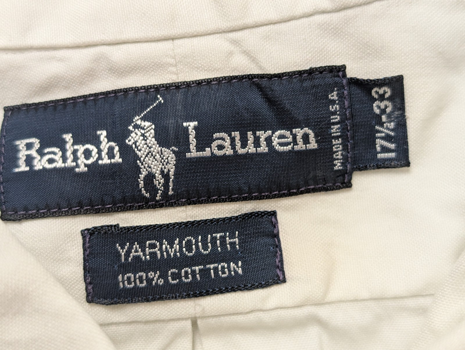 Chemise Ralph Lauren blanche logo marron taille XL #2817