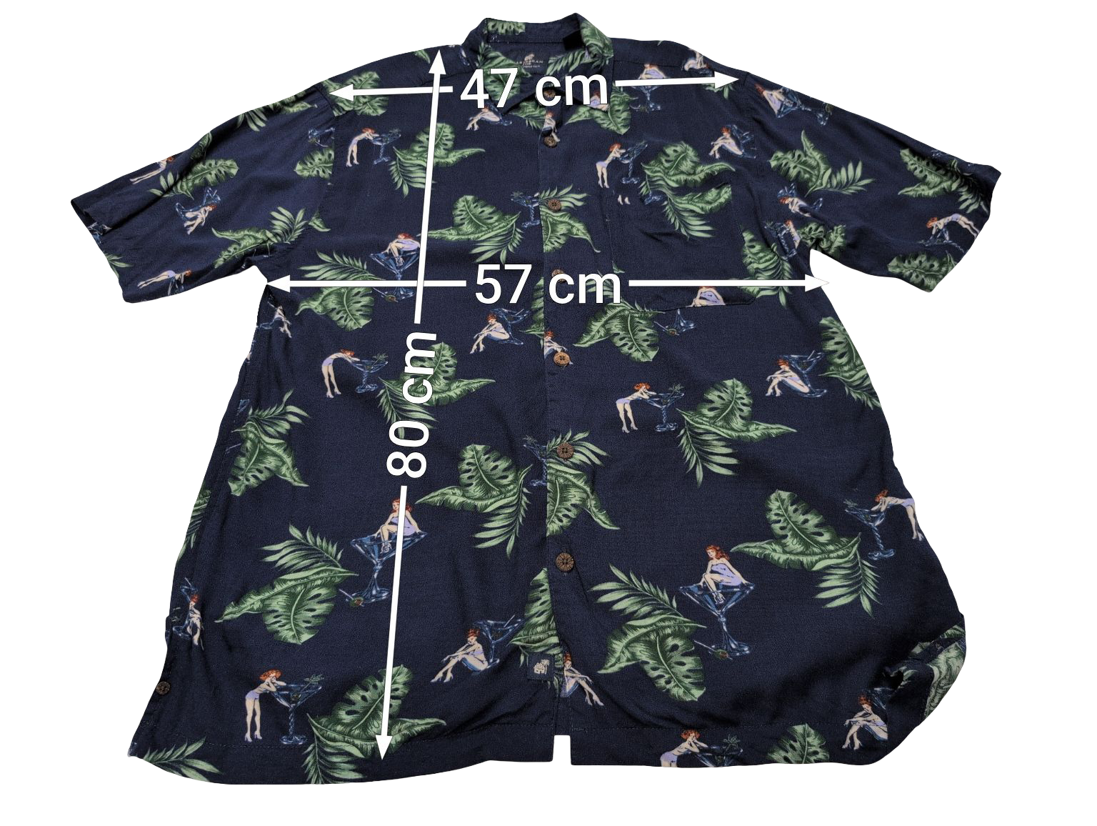 Chemise hawaïenne cocktail Caribbean Joe manches courtes taille L