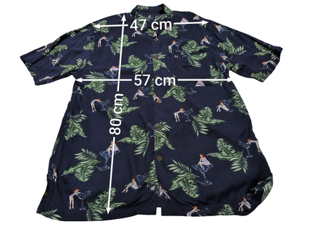 Chemise hawaïenne cocktail Caribbean Joe manches courtes taille L