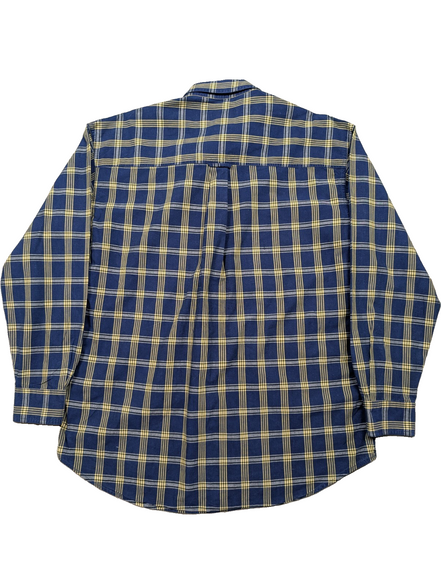 Chemise shirt Chaps Ralph Lauren L carreaux bleu jaune coton button down