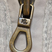 Pull LAUREN Ralph Lauren M gris chiné col zippé logo RL brodé manches longues