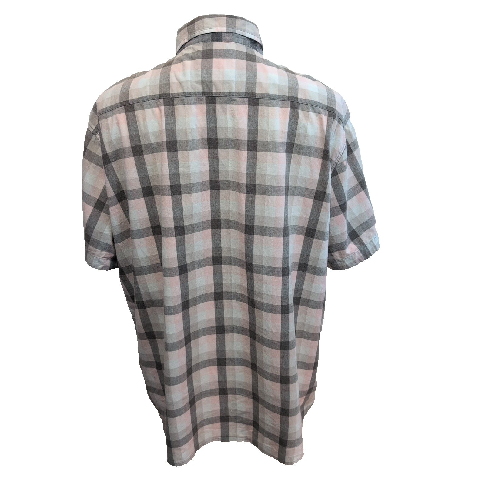 Chemise Lee stretch rose pâle et grise à carreaux poche manches courtes T. XXL