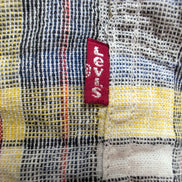 Chemise Levi's M Carreaux Jaune Gris Lin Coton Manches Courtes