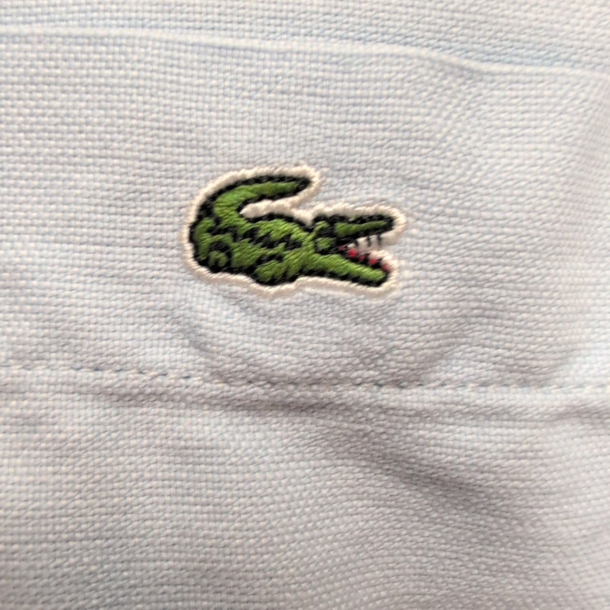 Chemise Lacoste M 38 Bleu Clair Unie Logo Crocodile Brodé Poche manches longues