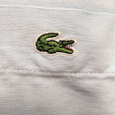 Chemise Lacoste M 38 Bleu Clair Unie Logo Crocodile Brodé Poche manches longues