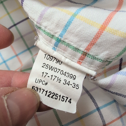 Chemise Chaps Classic Fit carreaux multicolores manches longues 1 poche XL XXL