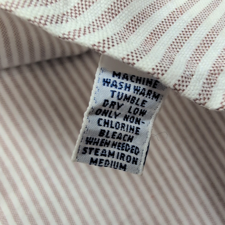 Chemise Ralph Lauren L Oxford Bordeaux clair à Rayures Vintage Manches courtes