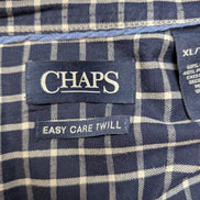 👕 CHEMISE CHAPS EASY CARE TWILL XL (TG) CARREAUX BLEU MARINE 60% COTON