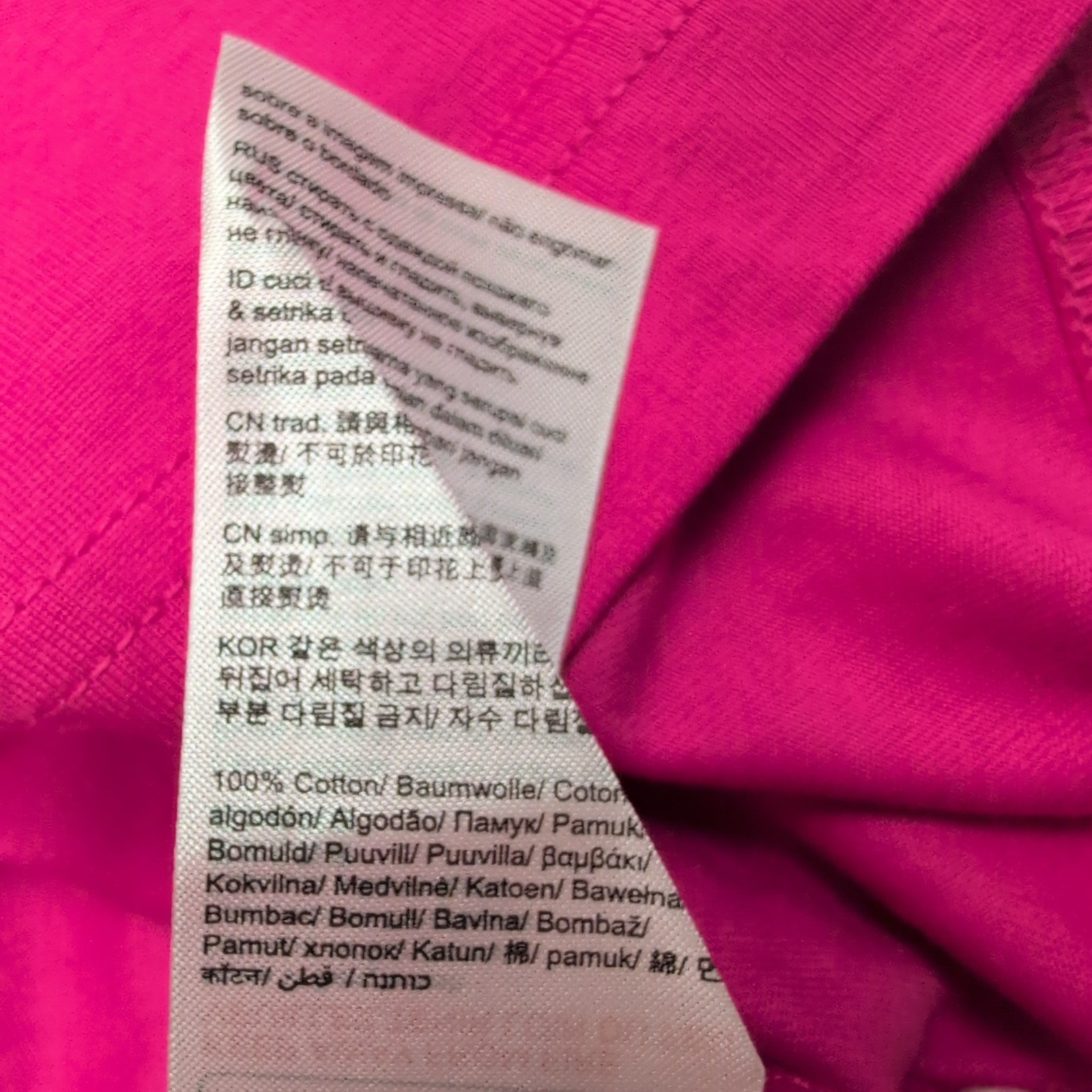 T-shirt Femme Esprit XXL Rose Fuchsia Col Rond Coton Neuf avec Étiquette