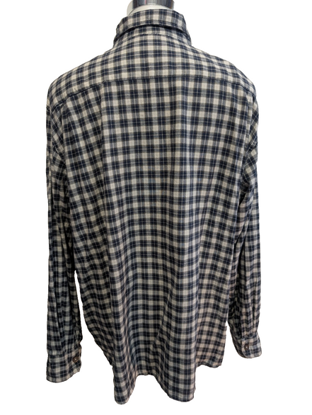CHEMISE WRANGLER FLANELLE XXL CARREAUX BLEU MARINE VINTAGE Workwear |238S