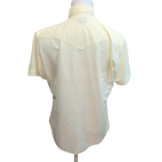 Chemise Western CHUTE #1 Vintage 70s Jaune Cowboy Ranch M manches courtes