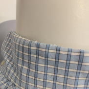 Chemise Lacoste bleue à carreaux minimaliste boutons gravés crocodile S