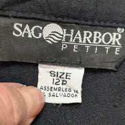 Veste chemise blazer Sag Harbor noire manches courtes taille L